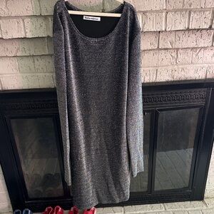 Reformation Metallic Gray Knit Dress
